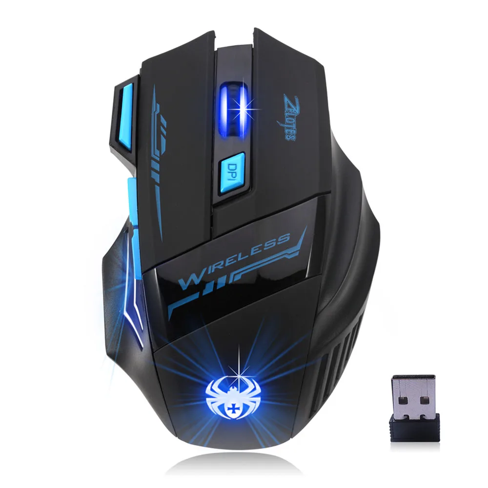 Professional Pro Gamer Adjustable 2400DPI Optical Wireless Gaming Mouse