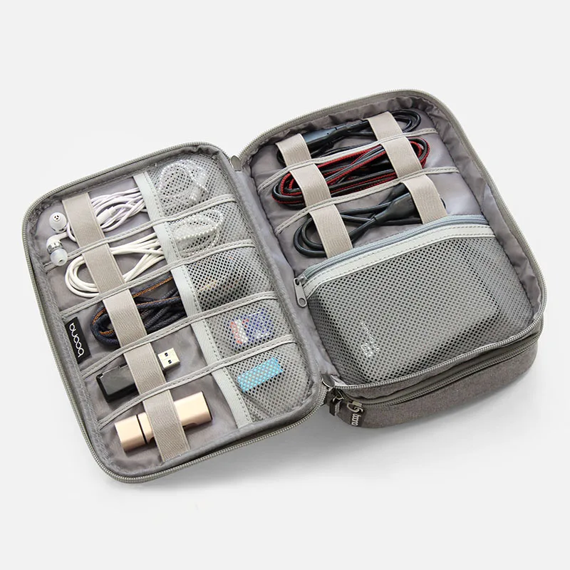 Electronic Accessories Data Cable Organizer Bag Double Layers Travel USB Charger Storage Case BHD2 Electronic Accessories Data Cable Organizer Bag Double Layers Travel USB Charger Storage Case BHD2