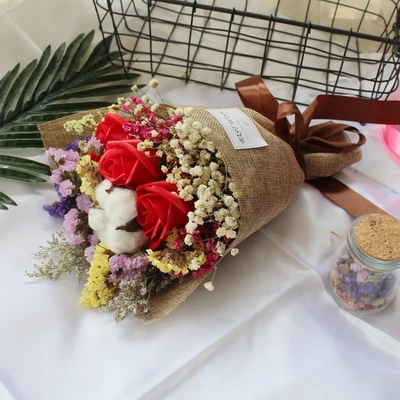 Романтические подарки на день рождения, специальный день для подруги, подруги, пары, выпускной, креативные сухие розы, мыло, набор, подарок, искусственные растения