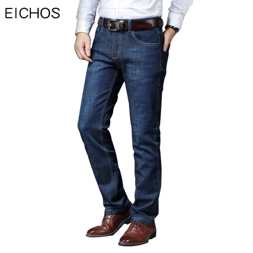 

EICHOS 2018 Causal Trousers Jeans Men Spring Autumn Straight Classic Joggers Jean Pant Slim High Quality Mens Designer Jeans