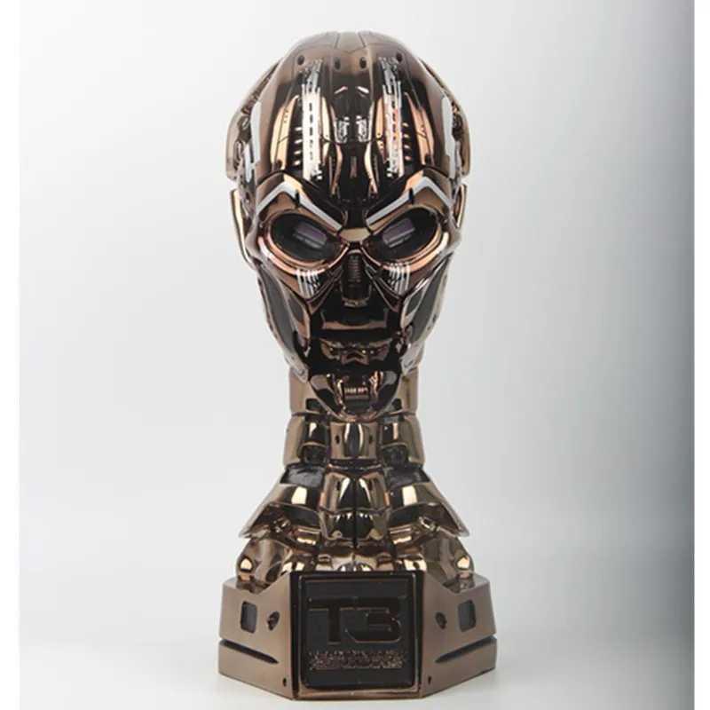 

1:1 GK T3 TX Skull Terminator Resin Endoskeleton Electroplating Bust With LED Light Action Figure Model Toy L1575