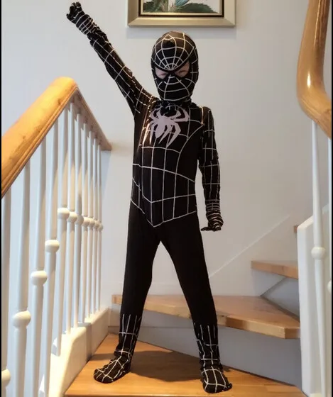 DB23728 Black spiderman costume-15