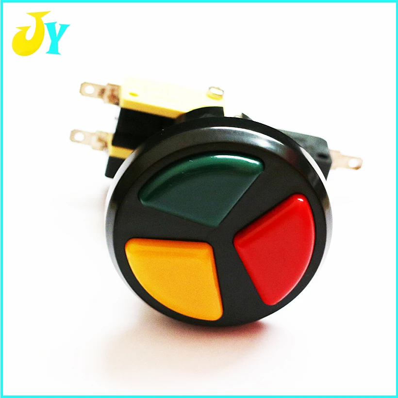 

Arcade 3 in 1 Round Push Button with microswitches for arcade game machines Triple Colors Free shipping have tracking number