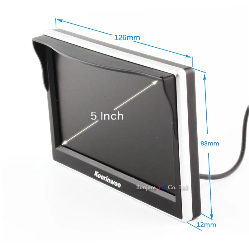 Koorinwoo Высокое разрешение " монитор tft lcd 800*480 парковочная видео Система помощи при парковке RCA AV1/2 цифровой для DVD/камеры