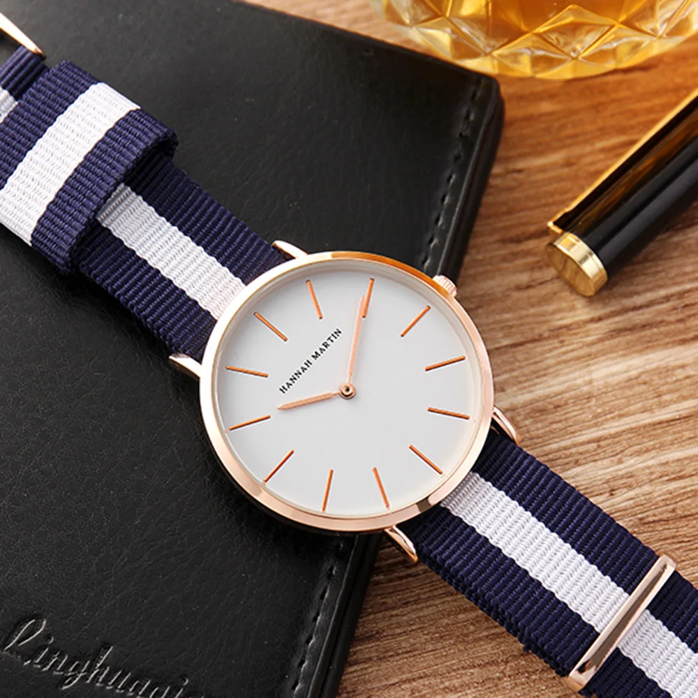 

HM Top Brand Man Watch Quartz Analog Slim Business Nylon Luxury Dress Elegant Gift for Men Relojes Para Hombre Business Causal