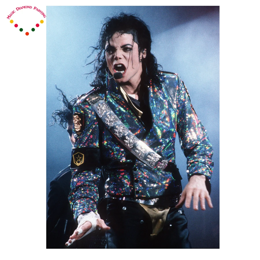 5D DIY Rhinestones diamond painting Superstar Michael Jackson 20x28cm