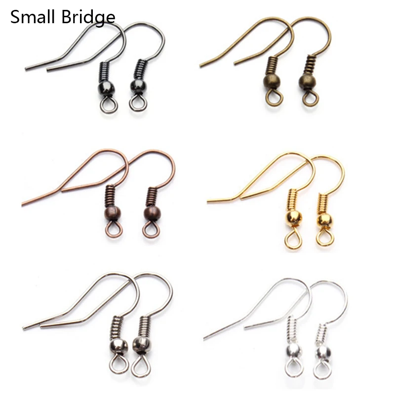 

100pcs Metal Fashion Cheap Bead Prevent allergy Ear Hook Clasp For Jewelry Making DIY Women Charms Earring accessories wholesale
