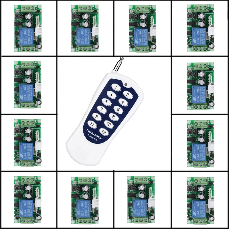 

DC 24V 16 CH Relay Remote Switch 10A Relay Contact Wireless Switch NO COM NC Remote Circuit Breaker Wireless ON OFF rx tx 315433