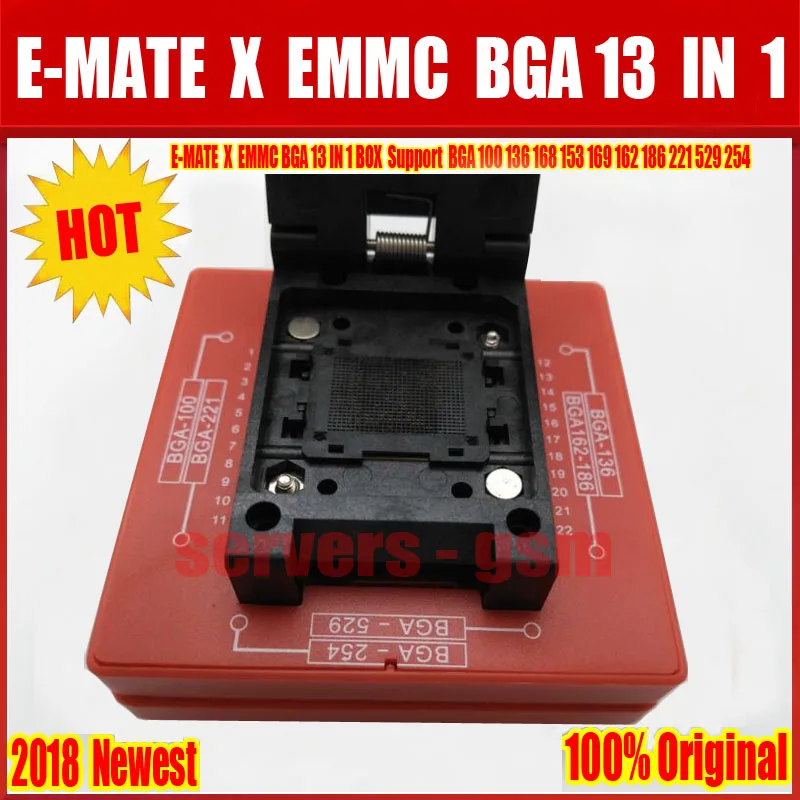 2019 новый оригинальный E-MATE X EMMC BGA 13 IN1 Поддержка BGA100 136 168 153 169 162 186 221 529 254 для легкий JTAG плюс UFI коробка Riff