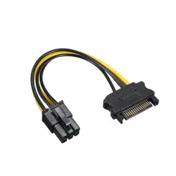15 булавки до 6 булавки PCI EXPRESS PCI-E Sata Графический конвертер адаптер видео карты мощность кабель