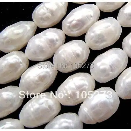

Charming Natural Pearl Jewelry Faceted 10mm Freshwater Pearl White Color Rice Shaper 15''/string Jewellery New Free Shipping