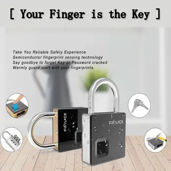 

small portable lock Keyless smart Fingerprint unlock Safety protection fingerprint padlock dust-proof and waterproof