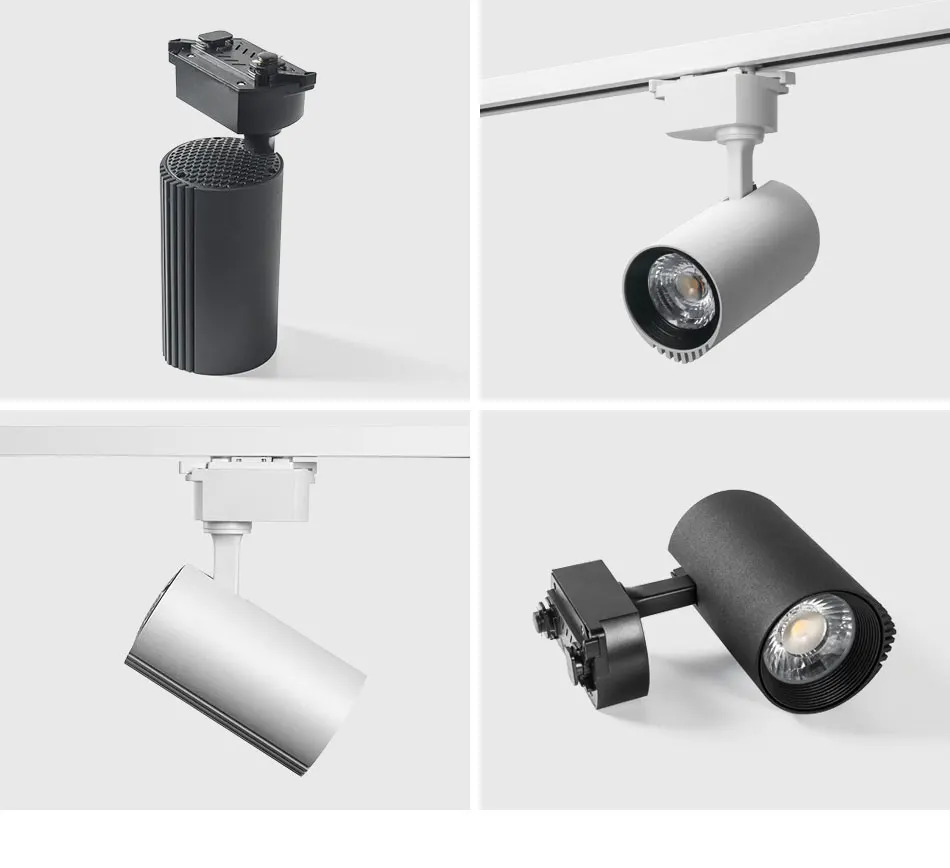 Led Track Light 20W Black Cob LED Track Light Ceiling Lamp 200-240V For Clothing Shop Home Night Lighting Spot Rail Led Fixture  (3)