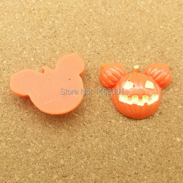 1pcs resin flat back Halloween little pumpkin 26mm Cabochons Hair Bow Center DIY Christmas decration C119-5