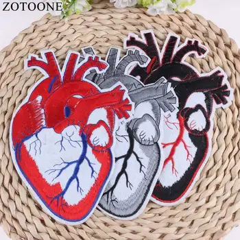 

Punk Design Motorcycle Jacket Large Patches Heart 3D Cheap Embroidered Biker Patches Iron On Stickers For Clothes Badges