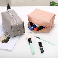 PURDORED 1 шт. имитация ткачества твердая косметичка тканая сумка для макияжа женская сумка для путешествий kosmetyczka Прямая поставка