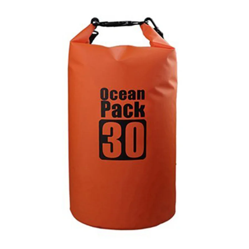 Открытый водонепроницаемый сухой мешок 20L/30L/40L портативный бочкообразный океан пакет прочный и легкий для плавающей, дайвинг кемпинг - Цвет: Orange 30L