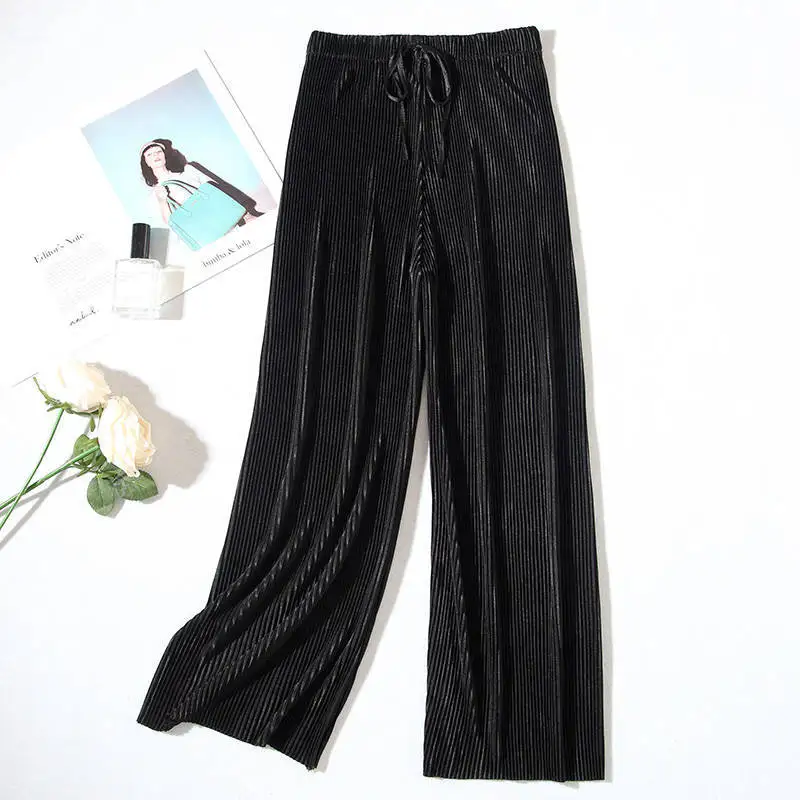 ZOGAA 2019 new wide leg pants Korean version of the wild nine pants loose wide leg pants female summer sense high waist pants
