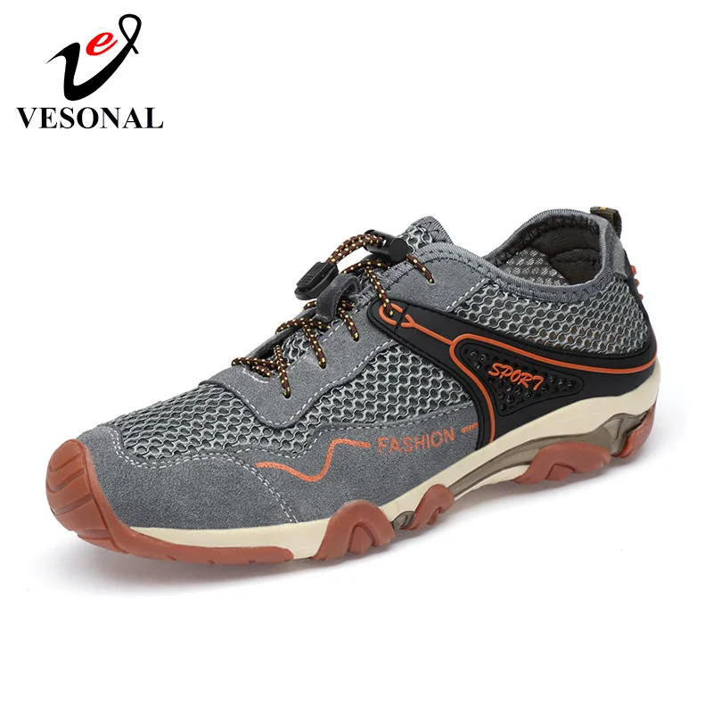 

VESONAL Brand Pig Suede Outdoor Sneakers For Men Shoes Casual Fashion Comfortable Male Footwear Hiking Walking Shoes 6606