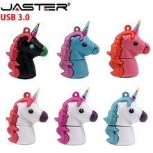 JASTER 3,0 Мультфильм Белый Единорог Миньон usb флэш-накопитель реальная емкость милый конский накопитель 4G 8G 16G 32G 64GB флэш-память U dis