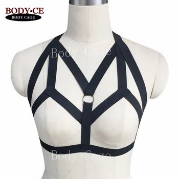

2018Hot Body Harness Cage Bra Bondage Lingerie Crop Top Strappy Gothic Funny witchy Erotic Frame Bra Dress dance party rave wear