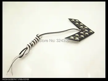 

4 X Car Hidden Arrow 14 smd Rearview Mirror Led Decorative Lights Reverse Direction Turn Signal Lamp Light 5 colors