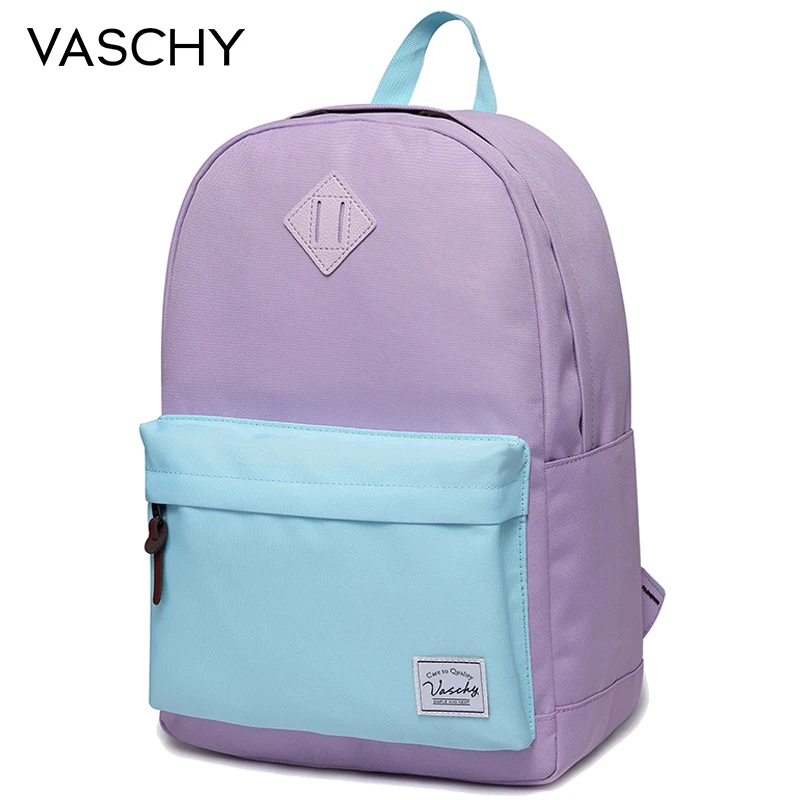 Женский рюкзак для девочек, унисекс, Классический водостойкий рюкзак, школьный рюкзак, 14 дюймов, для ноутбука, для подростка, повседневный рюкзак - Цвет: Purple
