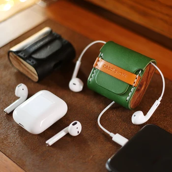 

Luxury for Apple Airpods 1 2 Case Newest Retro Genuine Leather Case Accessories Protective Buletooth Earphone Cover Box Bags