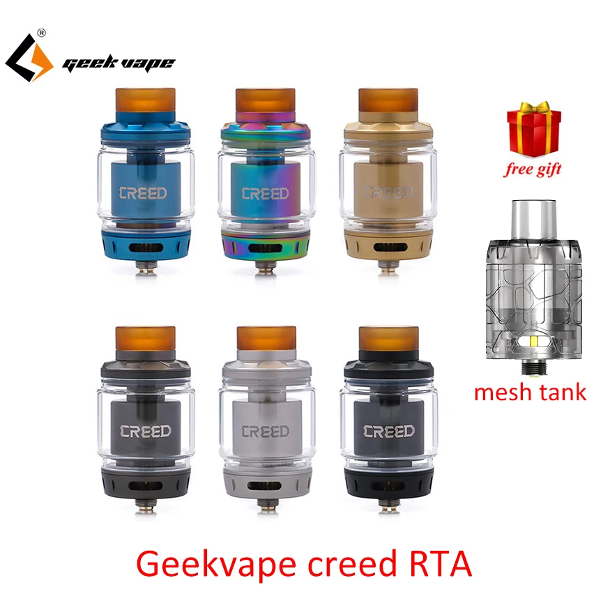 

Newest eletronic cigarette RTA tank Geekvape Creed RTA with Three interchangeable airflow system 6.5ml big capacity vs Zeus RTA
