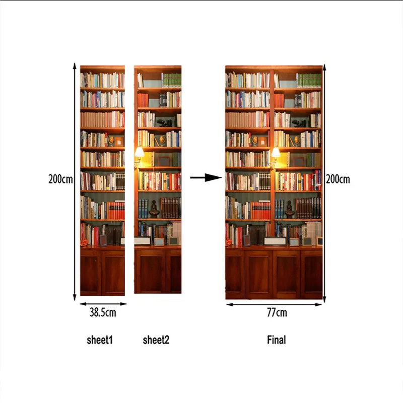 Креативные 3D наклейки на двери из дерева, ПВХ, водостойкие наклейки на двери для ремонта, самоклеющиеся наклейки, сделай сам, домашний декор, наклейка 77x200 см