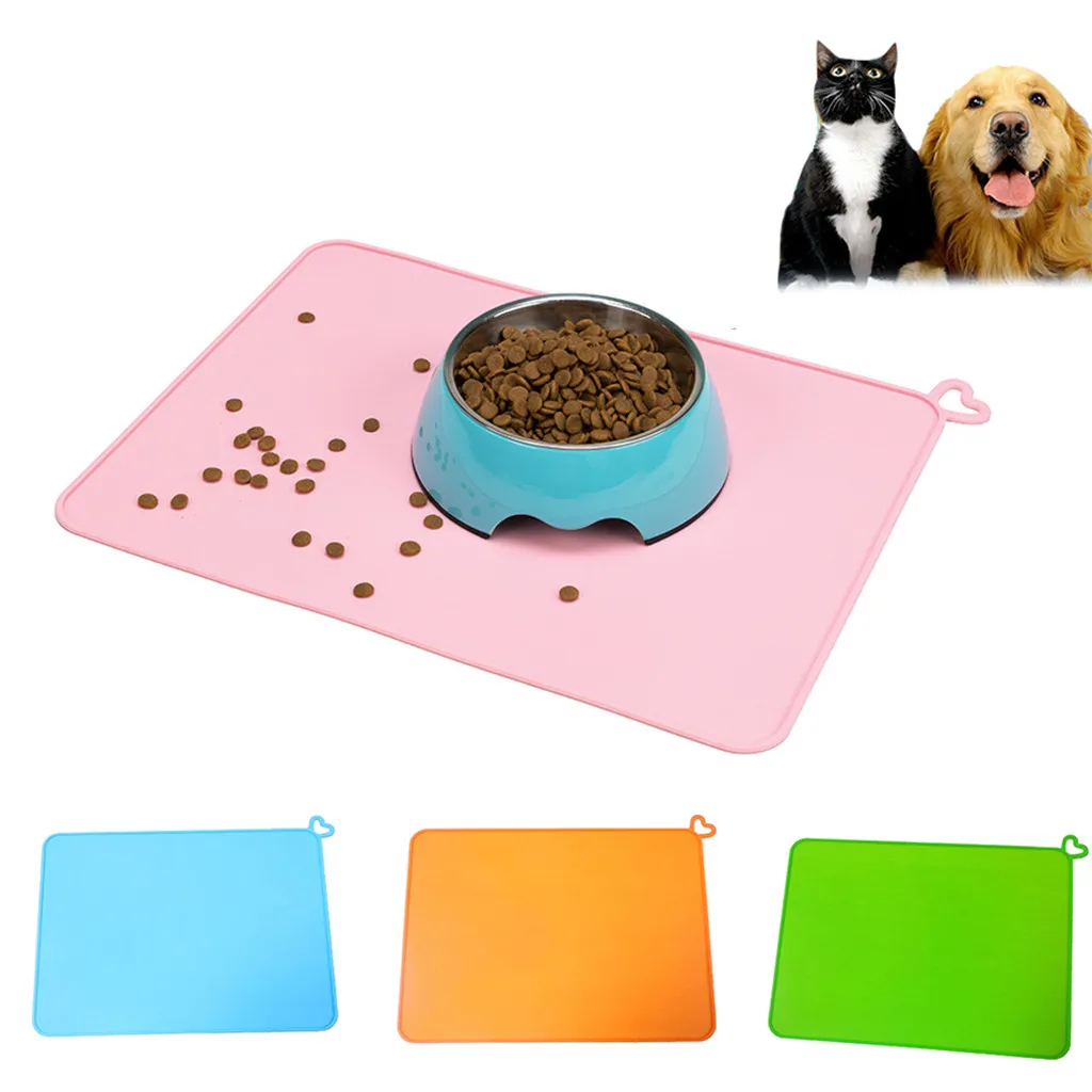 

Transer Silicone Pet Feeding Orange Mat Non Slip Pet 43x31cm Green Food Placemat for Dog Cat 19Mer05 P35