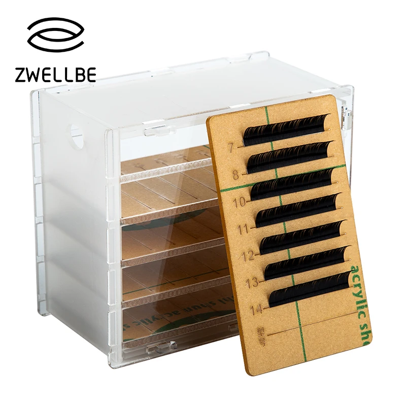 

5 Layers Clear Eyelash Storage Box Makeup Organizer False Eyelashes Glue Pallet Holders Grafting Eyelashes Extension Makeup Tool