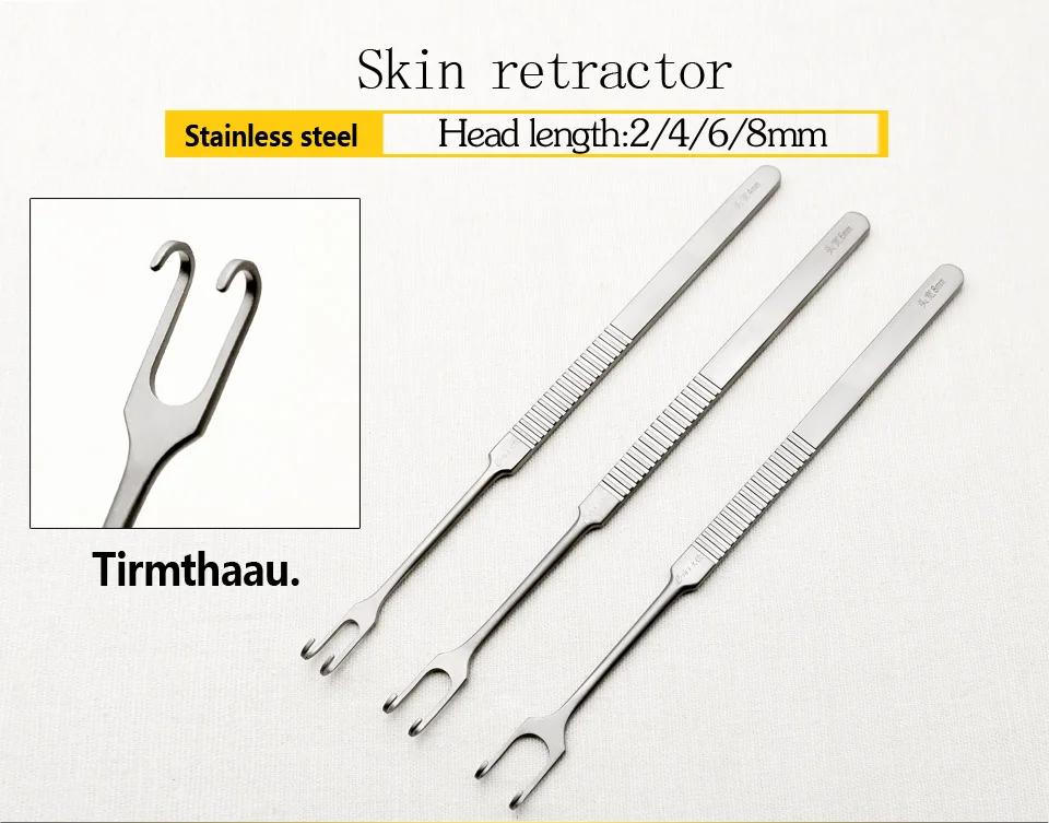 Кожа втягивающее устройство из нержавеющей стали для косметики и пластиковые хирургические инструменты и инструменты 2/4/6/8 мм