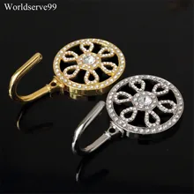 Стразы из цинкового сплава занавеска с изображением подсолнечников Tieback держатели круглые горный хрусталь Настенные Крючки вешалка, Декор для дома