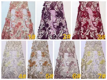 

2019 Latest Nigerian pink Laces Fabrics High Quality African Laces Fabric for Wedding Dress French Tulle Lace