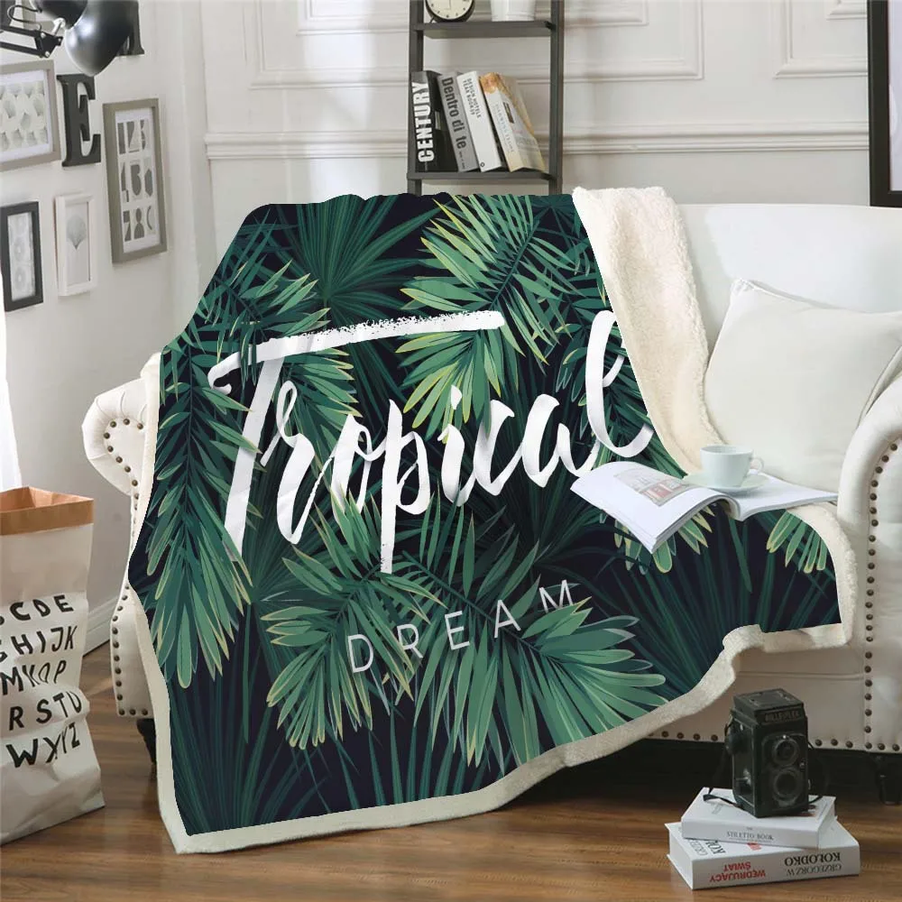

Large Leaves Plush Blanket Bohemian Poncho Manta Para Sofa Fleece Deken Funny Words Warm Blankets Couverture Polaire Adulte