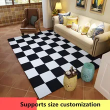 Современный минималистский гостиной ковры 3D печатных мягкие Противоскользящие коврики Черный и белый цвета геометрический ковры полиэстер коврик