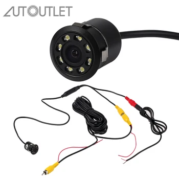

AUTOUTLET 8 Led Car Reversing Rear View Camera Backup Parking IR Night Vision Waterproof 170 Degree Car Rear View Reverse Camera