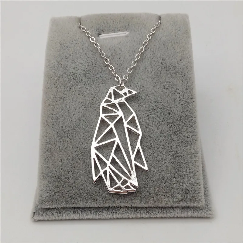 

Elfin New Geometric Penguin Necklace Unique Fashionable Penguin Winter Pendant Necklace Women Geometric Jewellery