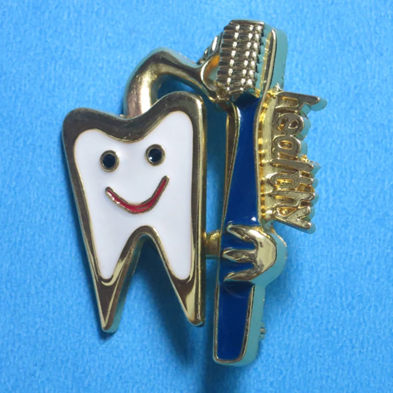 Dental Badge Dental clinic gift Metal Tooth Type Shape Molar Brooch