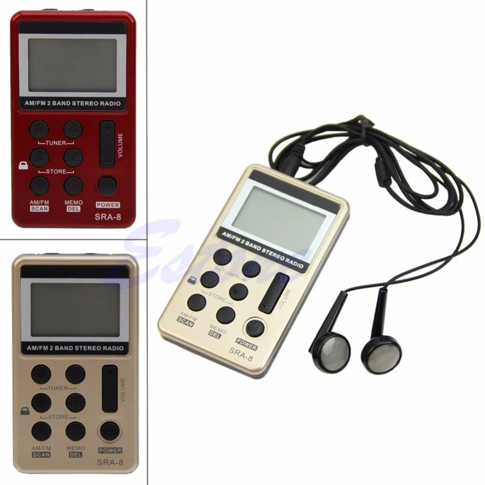 

Mini Portable AM/FM 2 Band Digital Tuning Radio Stereo Receiver +Earphone DC 5V