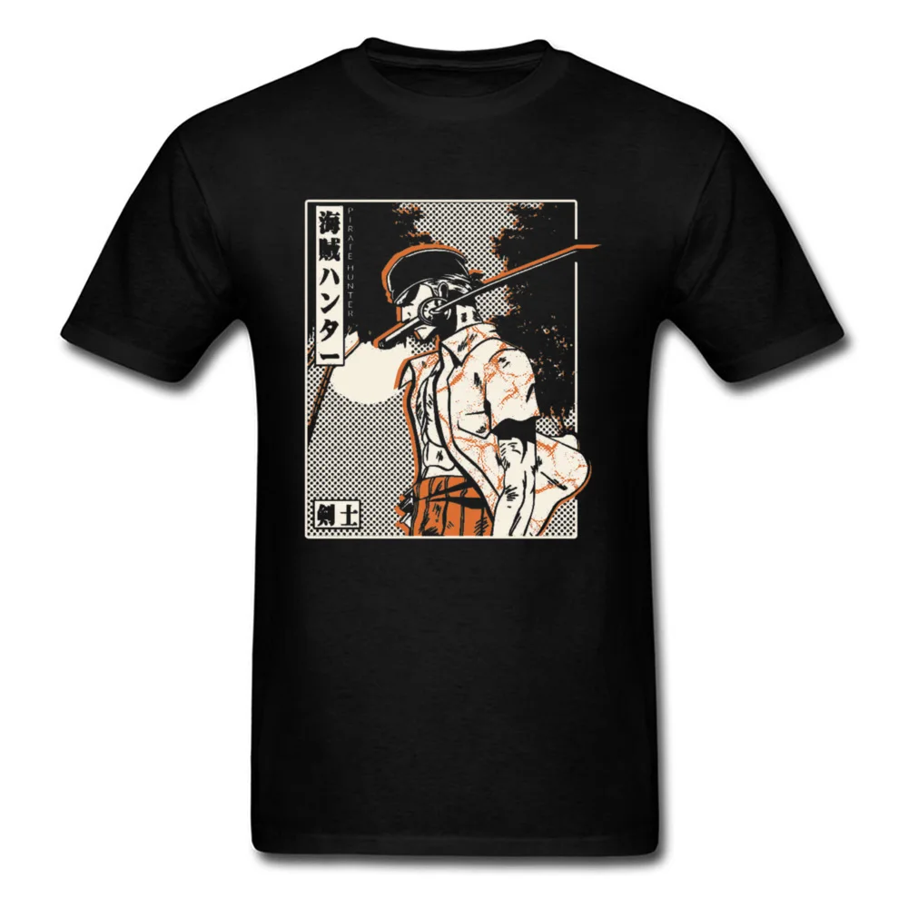 

Pirate Bounty Hunter T-shirt Men One Piece Tshirt Samurai Spirit Zoro Tops Vintage Anime Tees Luffy Friend Brother Print T Shirt