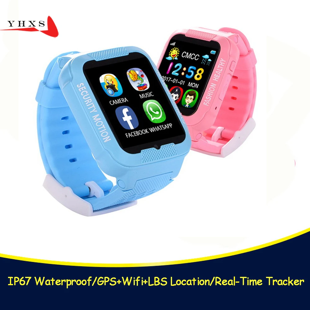 IPWaterproof Smart Kids GPS Safe Anti-Lost Monitor Camera Sim Card Watch Phone Facebook MP3 SOS Call Location Tracker Smartwatch