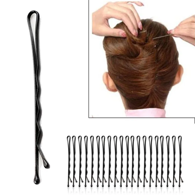 

60Pcs/Set Women Lady Girl Black Metal Waved Hair Bobby Clip Salon Pin Grip Hairpin Barrette Hair Styling Accessories Tools
