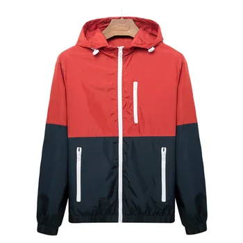 

Jacket Men Summer Autumn Sun-protective Fashion Hooded Patchwork Brand Clothing Casual Jacket Homme Coat Thin Mens Jackets M-3XL