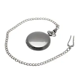 Классический Гладкий белый круглый циферблат Для мужчин кварцевые карманные часы-брелок Дизайн ~ TT @ 88