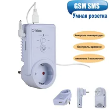Русская английская GSM умная розетка настенный выключатель розетка с датчиком температуры SMS контроль поддержка USB выход sim-карта