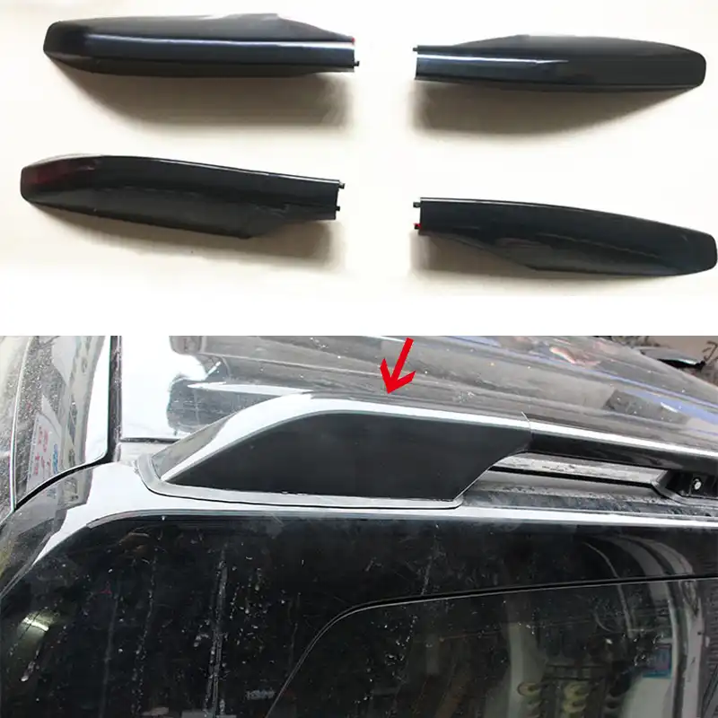 Для Toyota Land Cruiser Prado FJ120 J120/для Lexus GX470 2003-2009 черные рейлинги для багажника Торцевая крышка Защитная крышка отделка 4 шт. - изображение