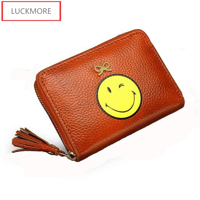 Baratos 100% Carteras de cuero originales para mujer 2017 de marca famosa de moda de la hebilla del monedero de la moneda de la carpeta de embrague de mujer de bolsillo de dinero corto