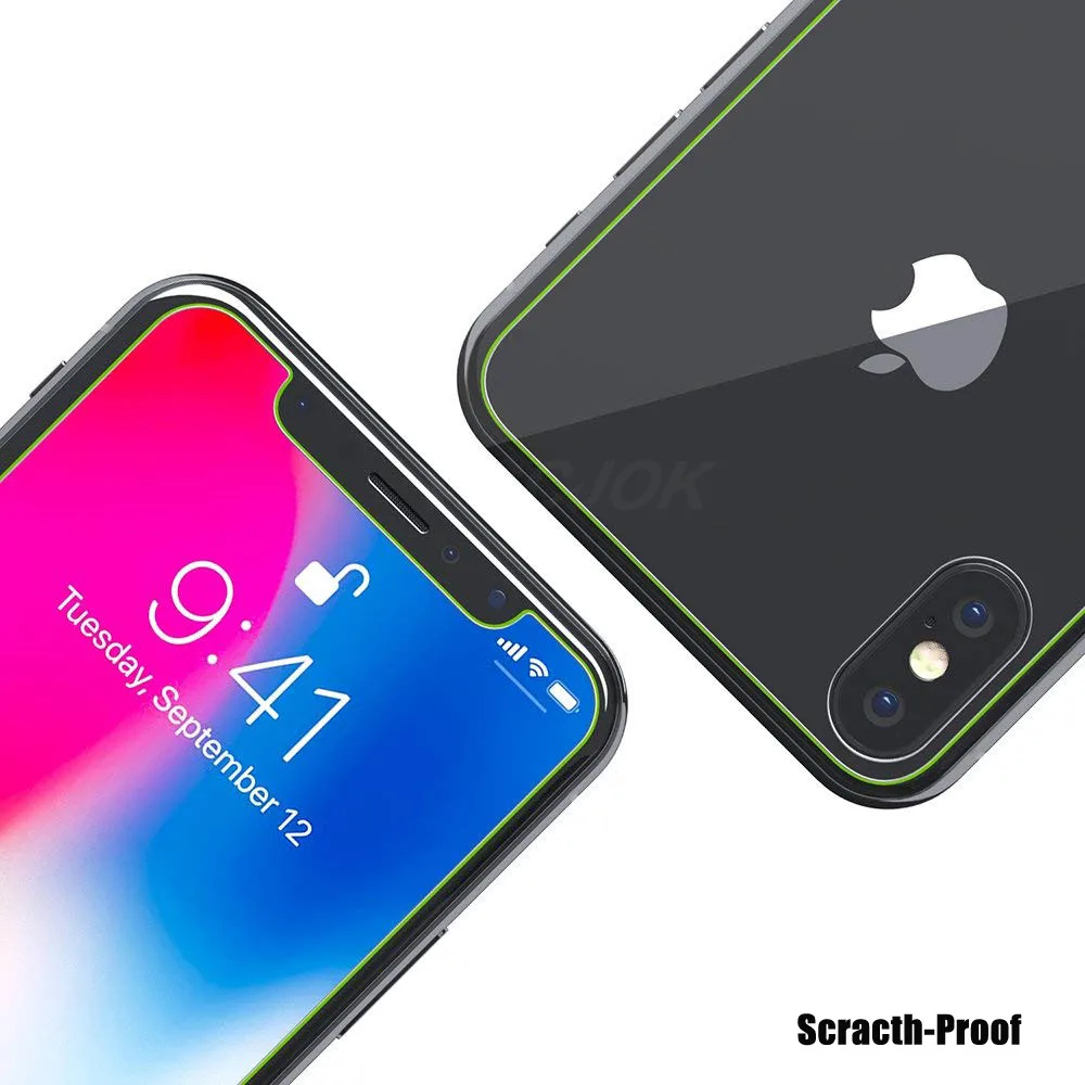 Переднее и заднее закаленное стекло для iPhone XR X XS MAX 6 6S 8 7 Plus 5 5S SE 8Plus Защитная пленка для экрана 9H Защитная стеклянная крышка